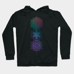 Flower of Life Chakras - Festival Gear - Psychedelic and Spiritual Artwork Hoodie